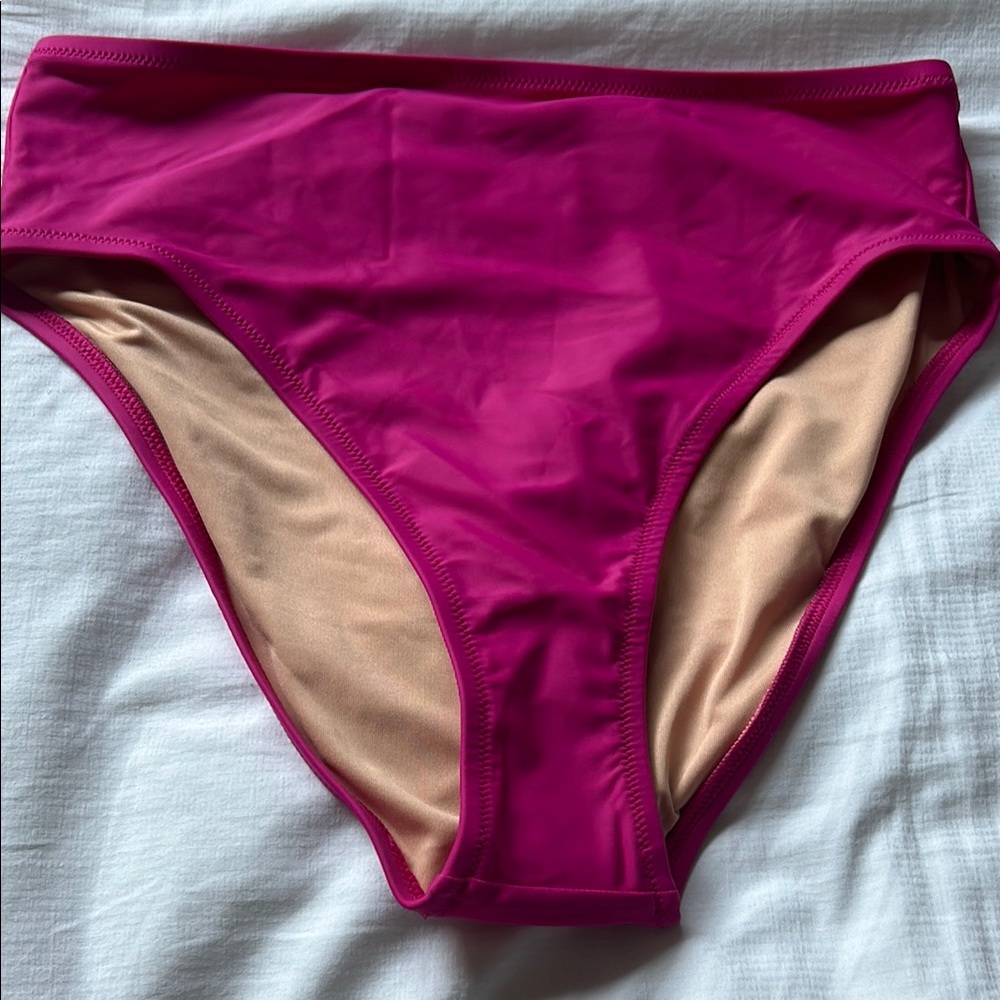 J. Crew Fuchsia and Tan Bikini Bottom